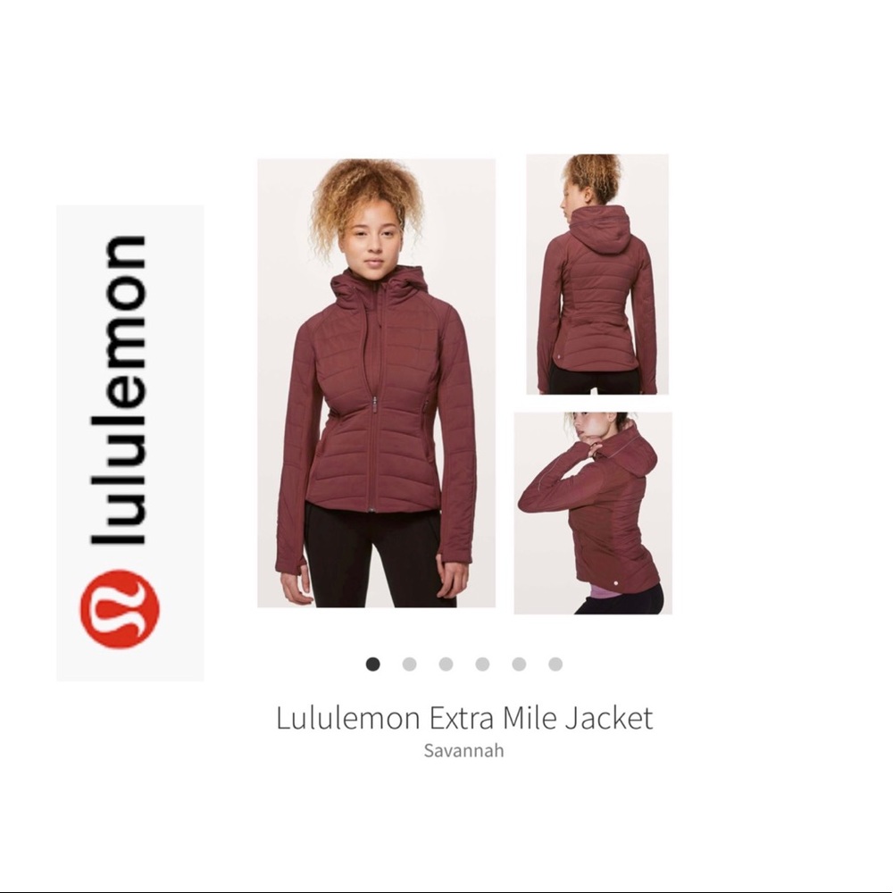 Lululemon Extra Mile Jacket. Dk Burgundy/Savanna. Sz 12